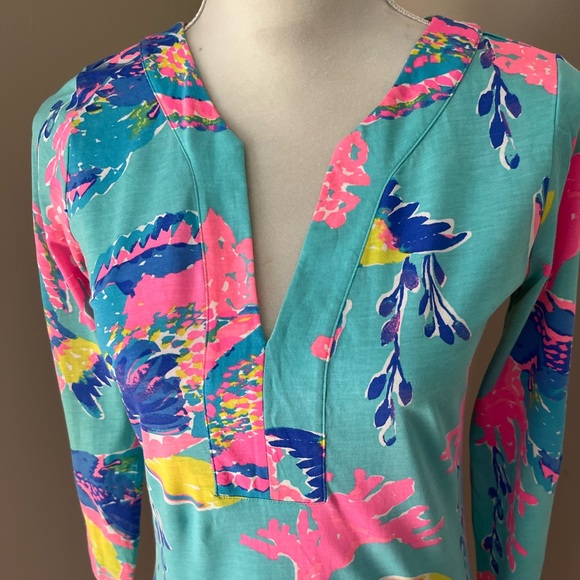Lilly Pulitzer “Riva” Dress in “Shorely Blue Fish” XS - Picture 6 of 11